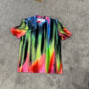 The Attico Pink and Green Short Sleeve Tee